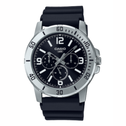 Casio General MTP-VD300-1B Black Resin Band Men Watch